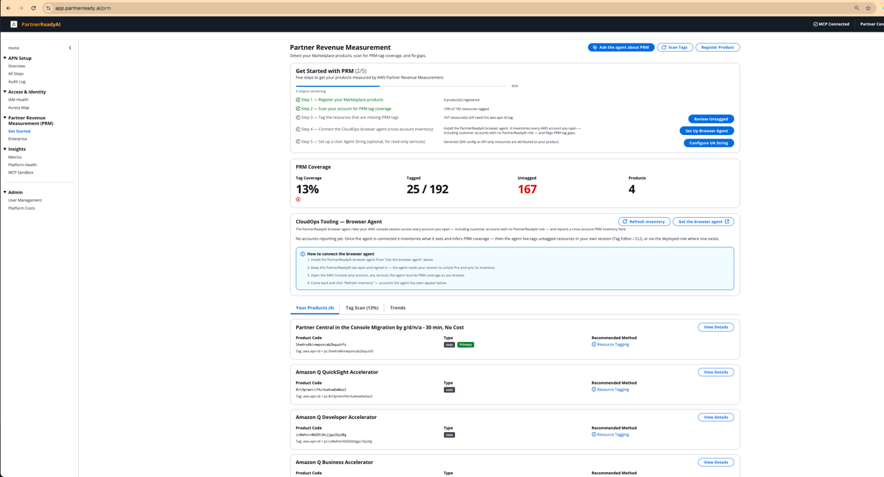 PRM revenue attribution screen